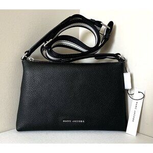 New Marc Jacobs Cosmo Crossbody Pebble Leather Black